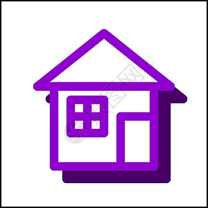 平面设计中的标准房屋图标 0紫色窗户投影主页住宅阴影房子剪贴建筑学建筑背景图片