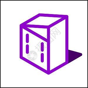 等距平面设计 0 中的小建筑图标剪贴结构阴影酒店城市摩天大楼窗户白色紫色形状图片