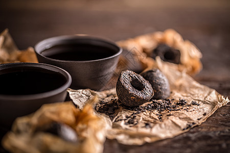 普洱茶乡村茶壶文化黏土仪式叶子饮料美食图片