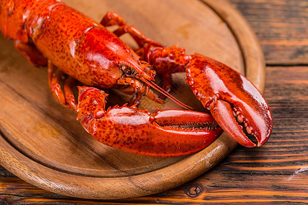 煮煮龙虾食物奢华砧板爪子美食营养螃蟹红色海鲜贝类图片