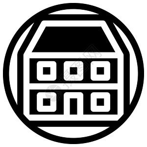 简单平面设计中的公寓图标 0圆圈白色建筑学财产线圆房子插图建筑别墅住房图片