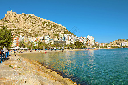 阿利坎特市和西班牙地中海目的地海滩图片