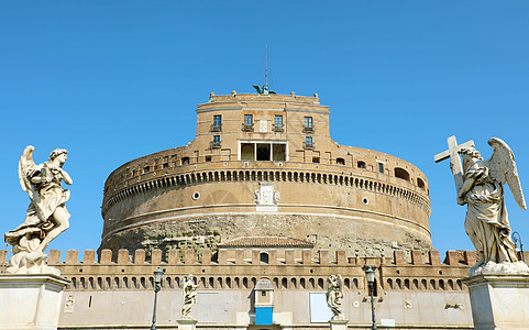 意大利罗马的圣安吉洛城堡或哈德良陵墓 建于古罗马 现在是意大利著名的旅游胜地 圣安吉洛城堡曾经是罗马最高的建筑图片
