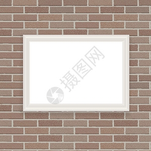 砖墙矢量图背景上的白色框架创造力灰色正方形金属插图长方形控制板艺术光泽度窗户图片