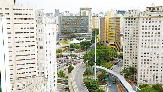圣保罗市风景 下城与巴西班德里终点站图片