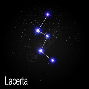 Lacerta 星座与美丽明亮的星星在宇宙天空矢量它制作图案的背景图片
