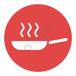 煎锅矢量白色字形图标 厨电图片