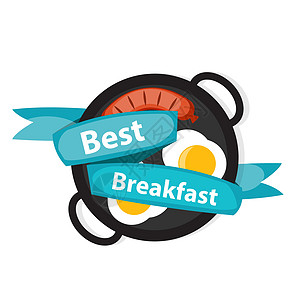 早餐炒鸡蛋与现代平面矢量插图中的香肠图标 melet 与现代平面矢量插图中的香肠图标图片