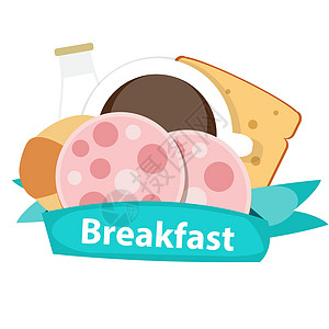 现代平面样式矢量它制作图案中的最佳早餐图标背景食物黄油煎饼时间牛奶橙汁咖啡网络面包插图图片