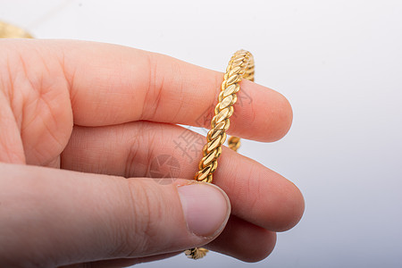 土耳其风格的金色手镯显示Name火鸡财富市场女士收藏金子金属戒指展示礼物图片
