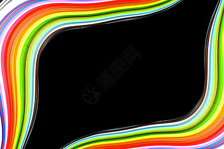 在黑色背景上的抽象颜色波浪卷曲彩虹条纸调色板流动插图设计师装潢师样本墙纸打印水彩收藏图片