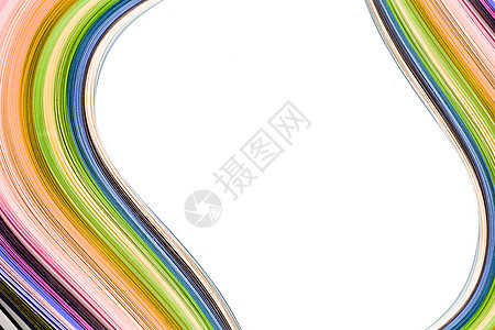 在白色背景上的抽象颜色波浪卷曲彩虹条纸设计师水彩插图打印指导样本装潢师绗缝光谱调色板图片