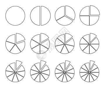 圆形大纲图表 分数饼除以切片 圆形图段图片