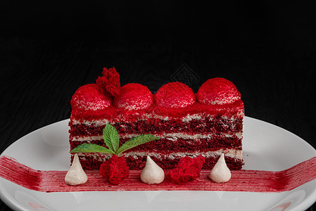 红天鹅绒蛋糕庆典糕点天鹅绒蛋糕馅饼浆果面包美食味道传统图片