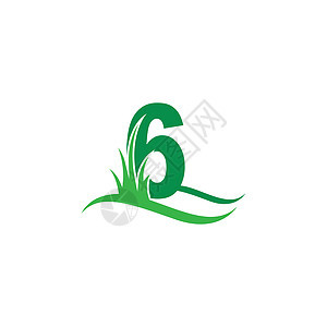 6 号背后绿草图标标志设计 vecto叶子艺术插图坡度场地环境植物森林天空教育图片