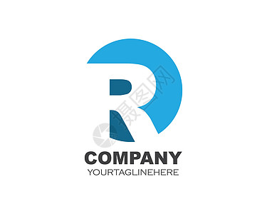R 字母徽标业务 vecto插图字体卡片公司身份艺术办公室品牌标签技术图片