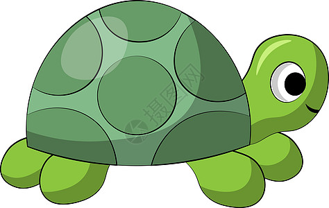 可爱的漫画图龟 用颜色绘制插图图片
