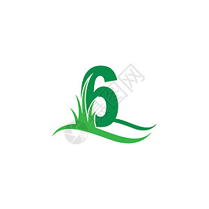 6 号背后绿草图标标志设计 vecto长椅叶子教育字母场地数字草本植物坡度植物公园图片