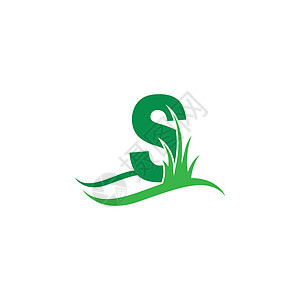 绿草图标标志设计 vecto 后面的字母 S教育长椅生态插图植物字体草本植物天空环境木头图片