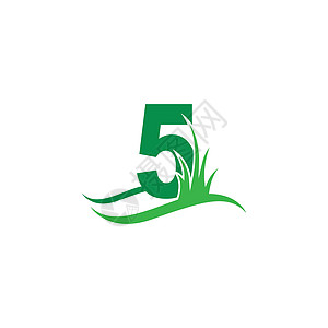 5 号背后绿草图标标志设计 vecto艺术天空草本植物字体植物字母叶子教育木头数字图片