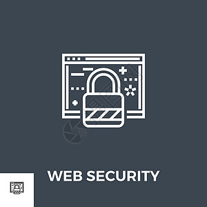 Web 安全线图标安全互联网艺术技术挂锁插图网络警卫黑色网站图片