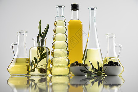 烹饪和食品油产品 额外处女橄榄树叶液体黄色橄榄林食物农业绿色植物玻璃饮食图片