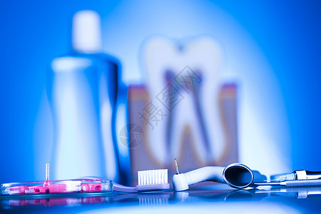 牙科工具和设备背景情况乐器牙科医学牙齿探测刮刀金属镜子卫生医生钳子图片
