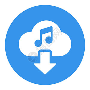 云下载音乐图标矢量白色字形 ico图片