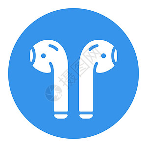 Airpods 无线耳机矢量白色字形 ico图片
