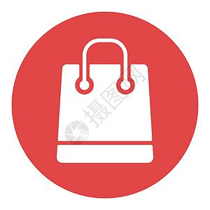 购物袋矢量平面白色字形 ico图片