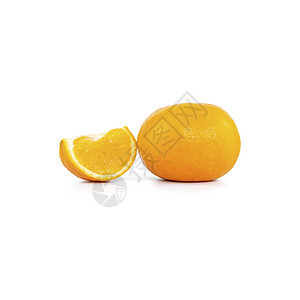 一个橘子或橘子 一个白底的橙子片图片