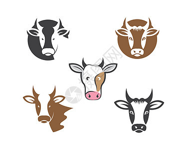 牛标志矢量图模板小牛天空食物农村动物场地牧场蓝色草地哺乳动物图片