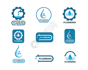 水暖矢量图标志 ico机械环境龙头管钳力量活力管道网络插图标签图片