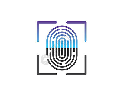 指纹标志图标插图矢量模板拇指手指身份扫描器密码打印警察犯罪识别隐私图片