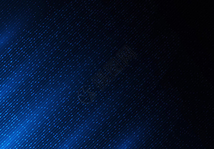深蓝色背景上带照明的抽象蓝色闪亮对角线和点粒子图片