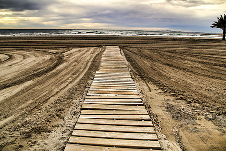 木环步行去海滩假期地平线晴天服务圣波热带旅行小路家具盐水图片