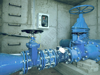 城市供水服务 500毫米配有阀门的水管公司水表基础设施用水铸铁水泥密封圈配件管子紧固件图片