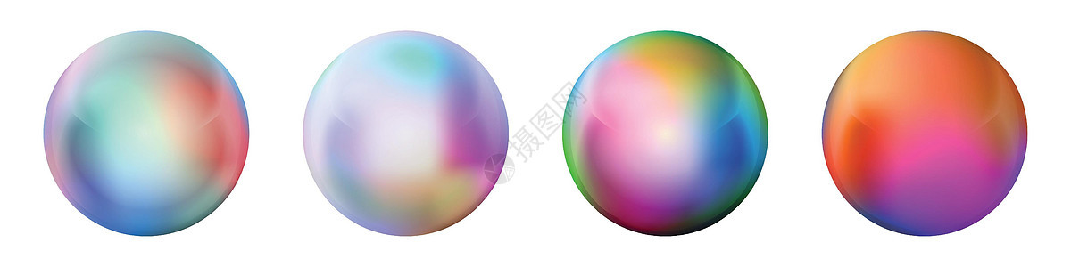 镶有玻璃彩球 在白色背景上突出显示的光滑逼真的 ball3D 抽象矢量插图 带阴影的大金属泡泡反思艺术原子魔法球体镜子按钮圆圈珍图片