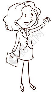 一个简单的办公室工作人员父母股东秘书教育素描涂鸦商务白色女孩妻子图片