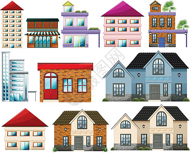 不同建筑物居民住宅指导建筑学财产砖块绘画窗户房子庇护所图片