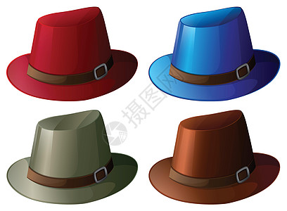 四顶五颜六色的帽子图片