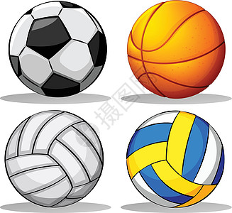 运动中使用的不同球图片