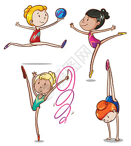 体操运动员素描图片