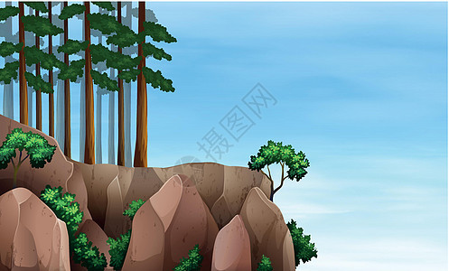 悬崖上的热带雨林背景图片