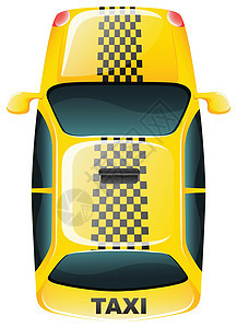 黄色出租车的顶视图图片