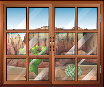 沙漠的一扇特写的窗户空气绘画天空木头建筑安装玻璃通道射线玻璃板图片