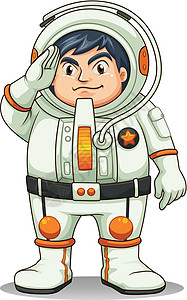 胖宇航员男人天文学家白色绘画勘探仪器男性头盔套装男生背景图片