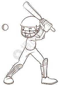 板球运动员的素描竞赛活动涂鸦男性艺术男人玩家比赛草图蟋蟀图片
