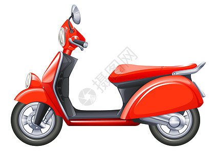 红色滑板车摩托车白色成本运动发动机轮胎摩托导航巡航效益图片