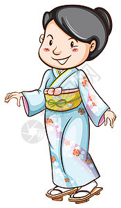一幅穿着亚洲服饰的女人的图画图片